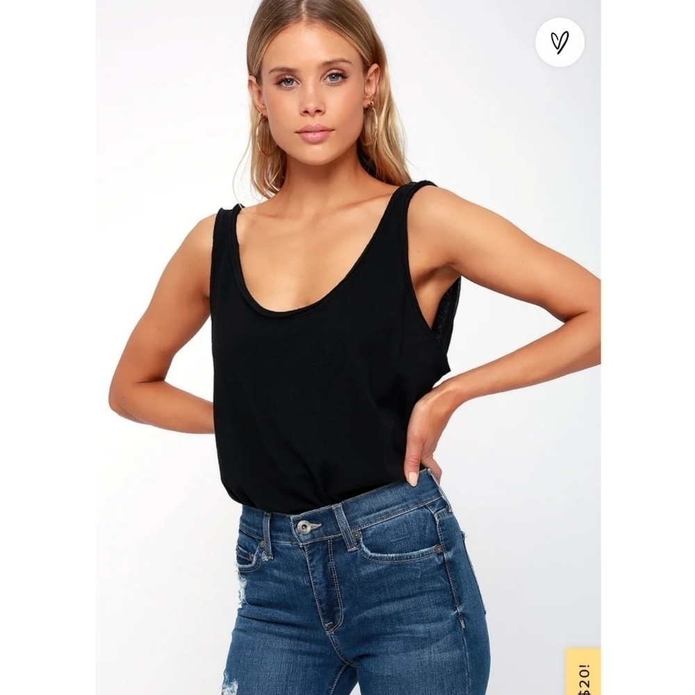 Free People Black Sydney Bodysuit Tank Lace Large - Picture 5 of 15